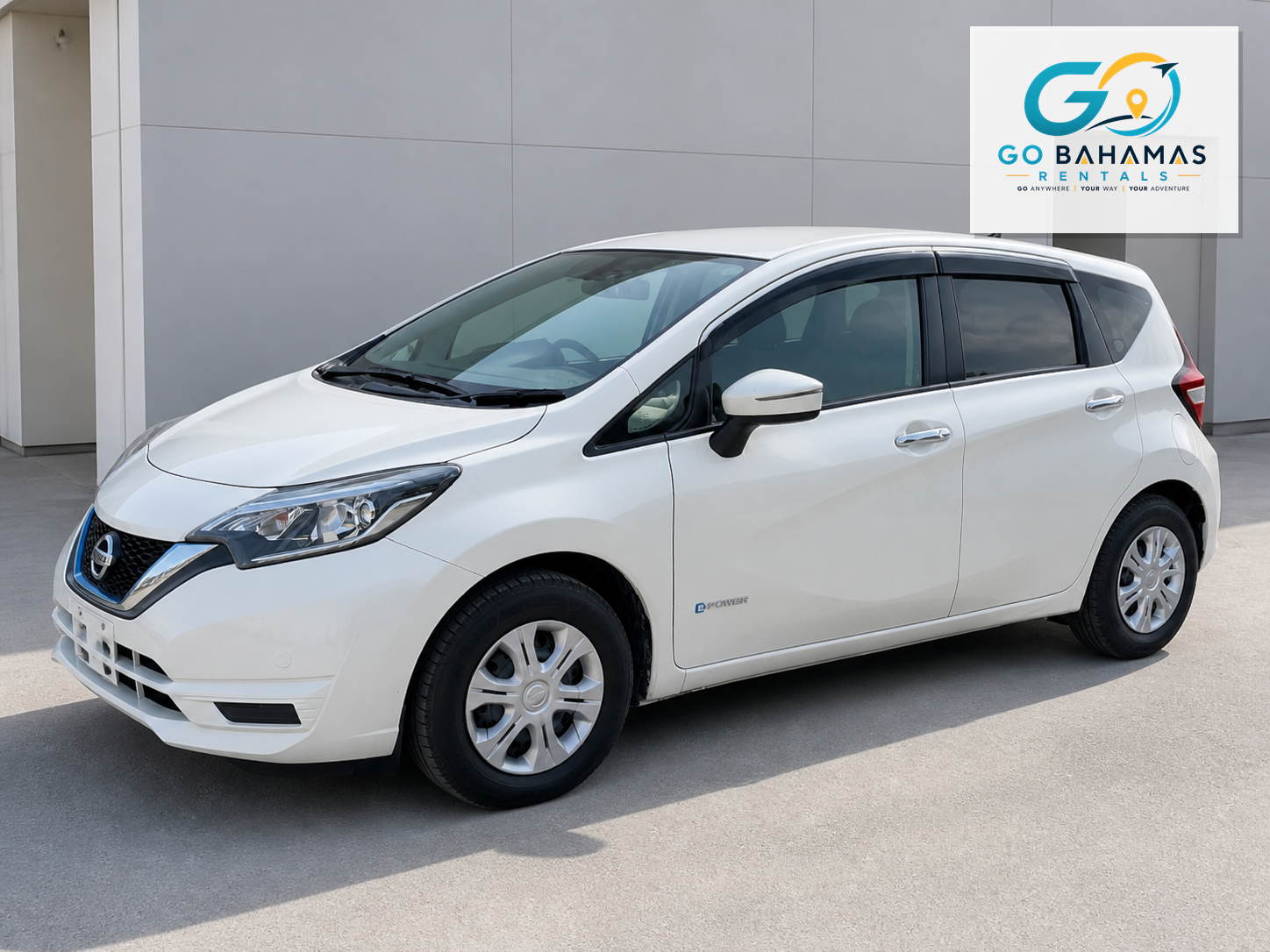 White 2018 Nissan Note rental vehicle